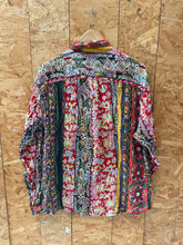 Vintage 90s multicoloured paisley crazy floral pattern long sleeve eccentric shirt size large by Chr